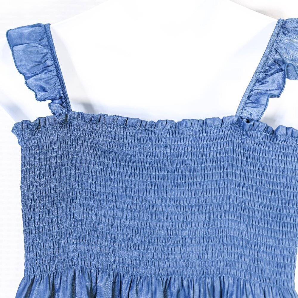Clarisbelle Size XL gathered front elastic bust babydoll top blue - Picture 8 of 12